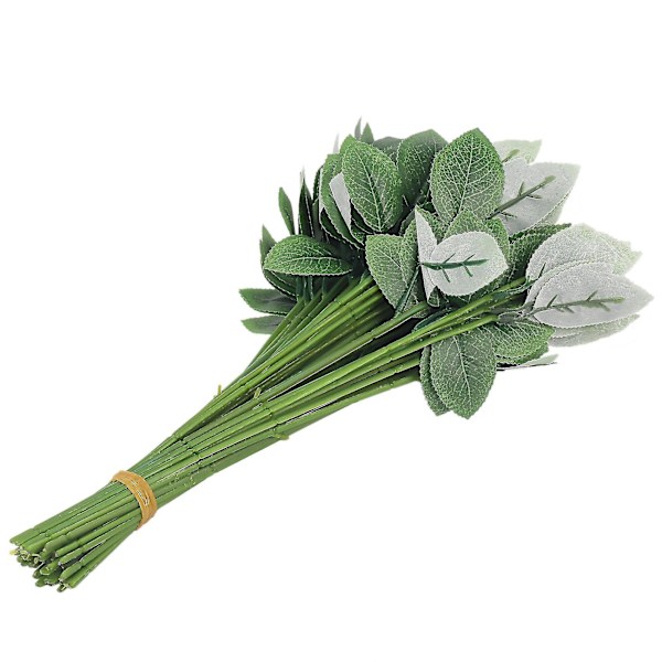 100 stk Kunstige Blomstestengler Kompatibel Med DIY Håndlaget Bukett Blomst Blad Åre Bryllup Hjem Dekor