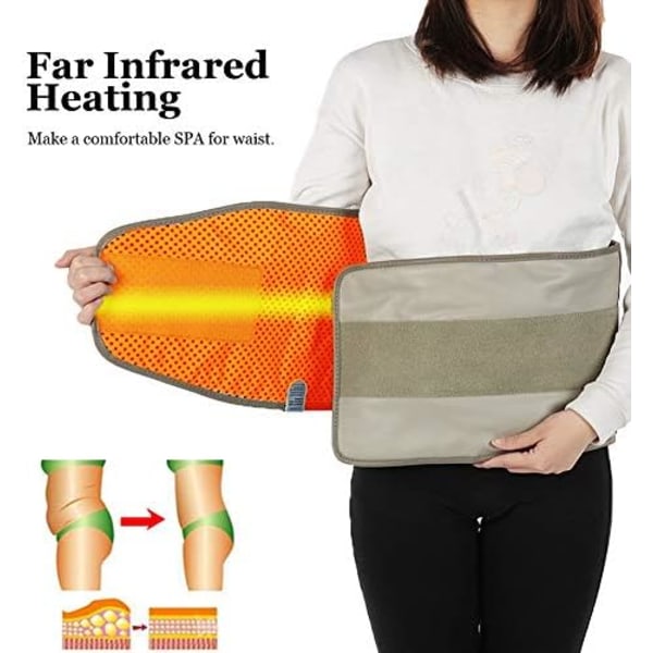 Bantningsbälte med varm kompress och vibrerande massagefunktion Viktminskning Hälsovårdsverktyg Värmemassageapparat Fitness (brun)