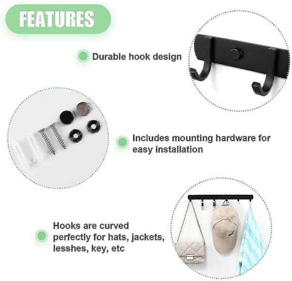Wall Mounted Stainless Steel Coat Rack, Solid Bathroom Coat Hangers for Room Office