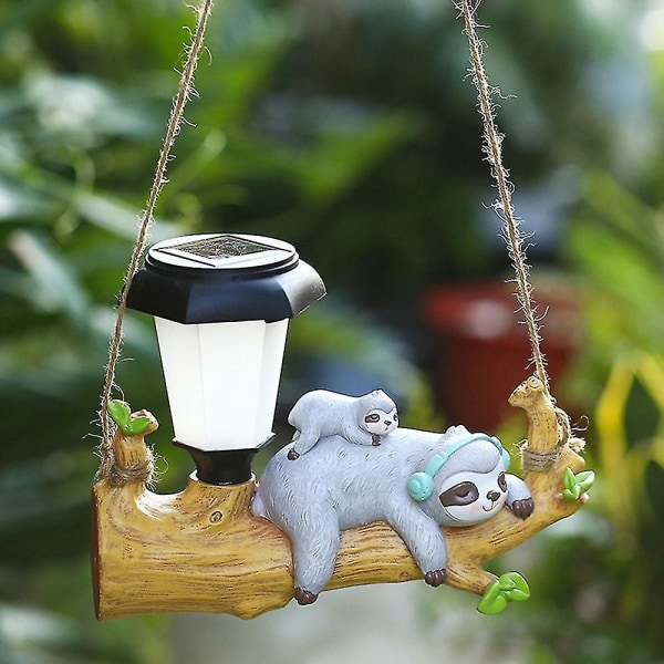 Led Solar Light Squirrel Sloth Hanging Resin Garden Kattokruunu - Orava