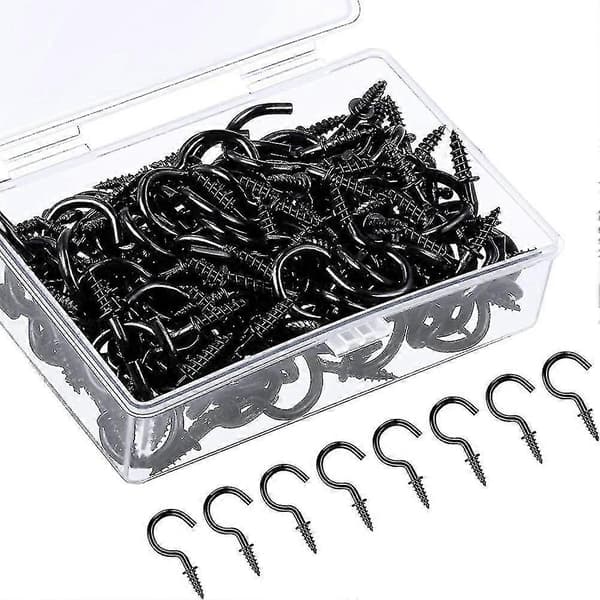 120 Pieces Screw Hooks Metal Cup Hook Screw in Hangers Ceiling Hook Cabinet Cup