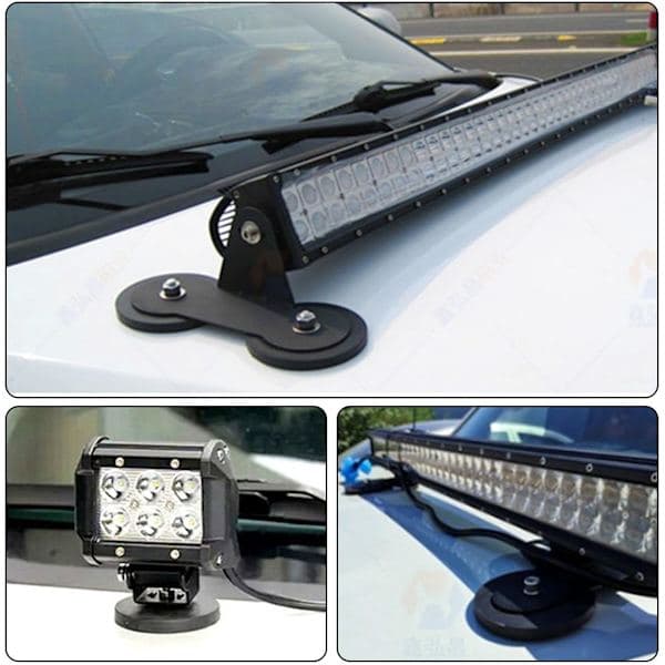 Strong rubber magnet - non-slip - 66 mm diameter - 17 kg suction force - M6 internal thread - suitable for LED strips