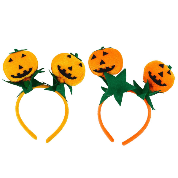 2 kpl Kurpitsapäähine Hiustarvike Hiuspannan Halloween-juhlat Asusteet (oranssi ja punainen oranssi) 2 kpl 2pcs