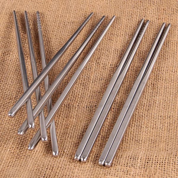 10x Stainless Steel Chopsticks - FF - Silver silver