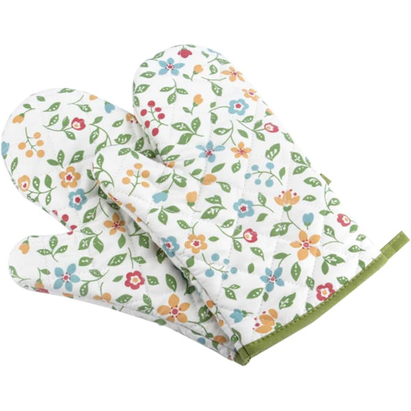 1 par grydelapper blomsterdesign bagehandsker varme