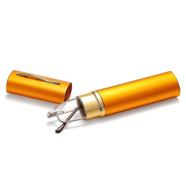Smidige læsebriller med penneclips, rørformet etui, bærbare og lette ~