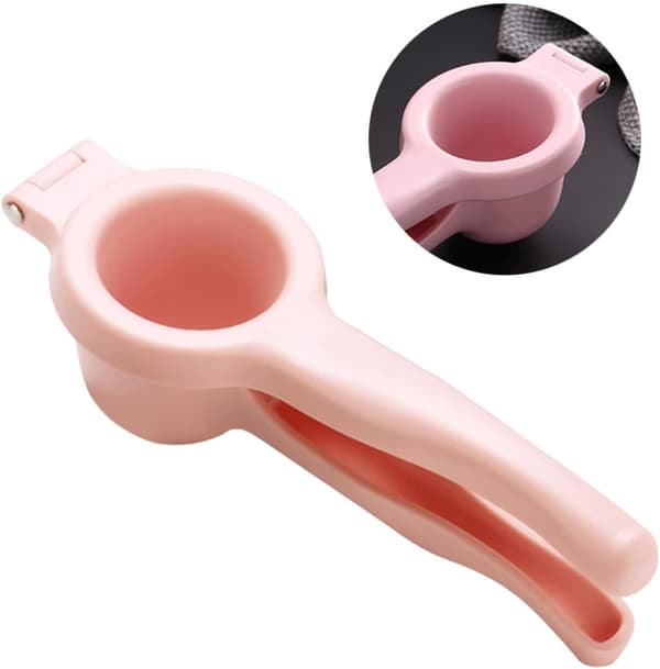 Manual Lemon Squeezer Juicer Pink PP Handheld Fruit Juicer Kitchen Utensil