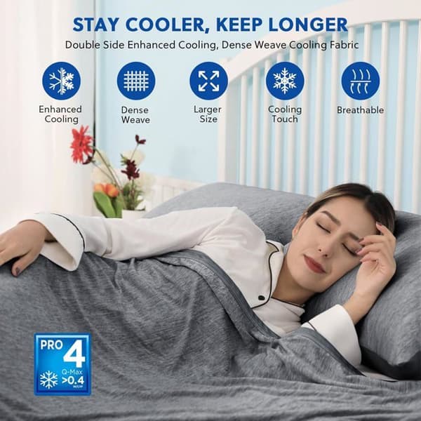 Cooling Blanket, Lightweight Summer Blanket, Double-Sided Cooling Blanket, Soft and Lightweight for Bed (Dark Grey, 100x150cm)