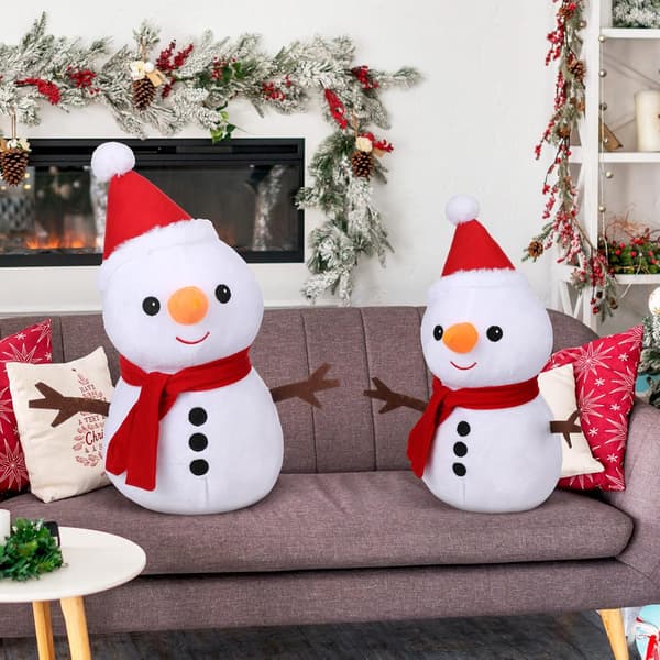 2 stk. Snømannputer Vinter Snømannputer Dekorative Snømann Sherpa-puter Snømannputepute for Vinterdekorasjon Sofa Soverom