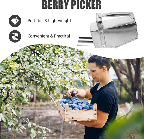 Berry Picker Ergonomic Handle Efficient Blueberry Tool Versatile Berry Rake