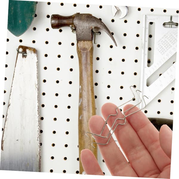 50 stk. rustfri pegboard-krogklemmer Pegboard-tilbehør til nem montering og genbrug