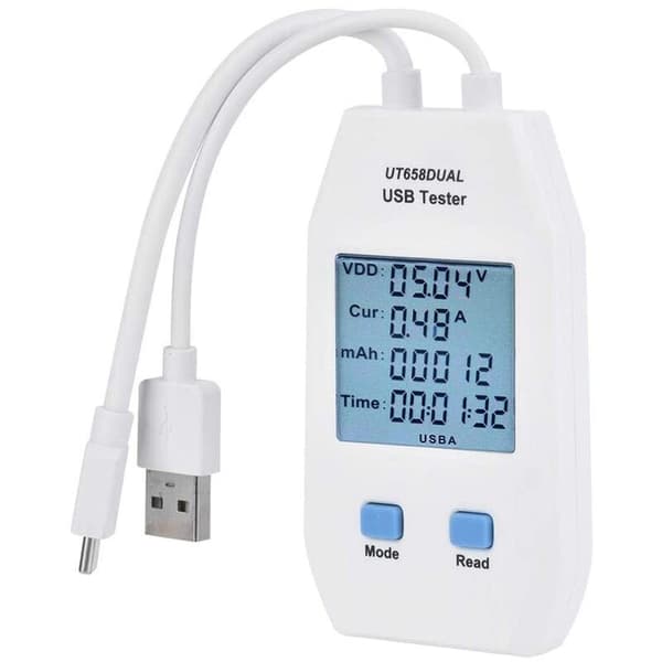 USB-testare, LCD USB-testare detektor voltmeter amperemeter digital kapacitetstestare (UT658 Dual)
