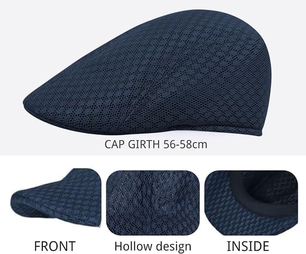 Vintage mesh eføy basker caps menn pustende flat hatt sommer golf