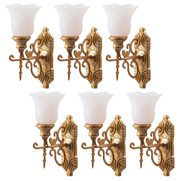 6 st Miniatyr Gräsmatteslampor Modelllampa Sandbordlampa Dekorationer 1.7X1CM 1.7X1CM