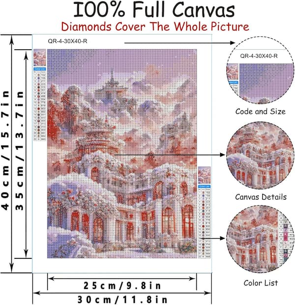 5D Diamantmaling Diamantmaling 30*40Cm (Tiangong Slott) Lan