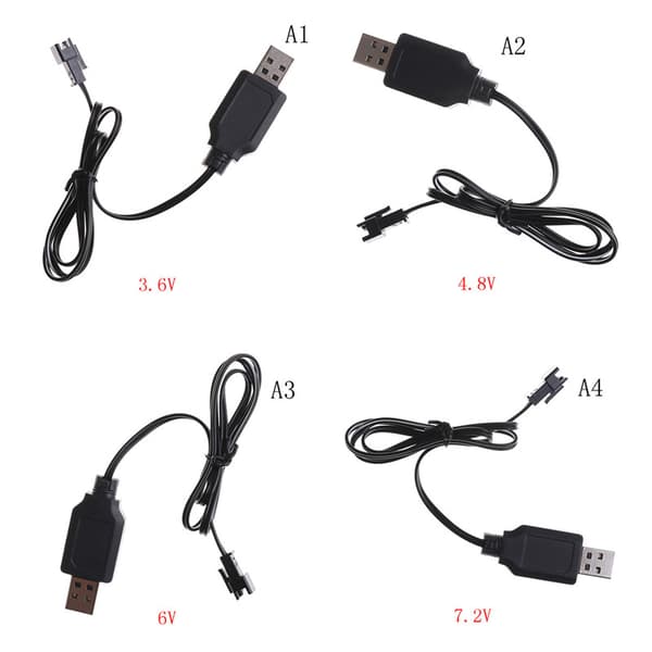DC 3.6V-7.2V RC batteripakke USB-laderadapter for fjernkontroll 3.6V 3.6V