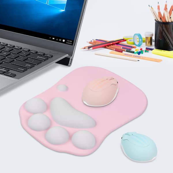 Cat Mouse Pad with Wrist Rest, Ergonomic Portable Mouse Pad (Pink)(f2)