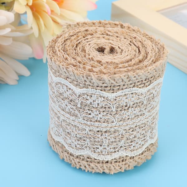 5 rullar vackert linne spetsrulle spetsband jul DIY hantverksmaterial [TT]
