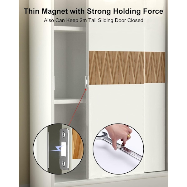 6 stycken mycket tunna magneter för skåpsdörrar, självhäftande magnetlås, självhäftande stängning, möbler, stark magnet för skjutdörrar, lådor, fönster