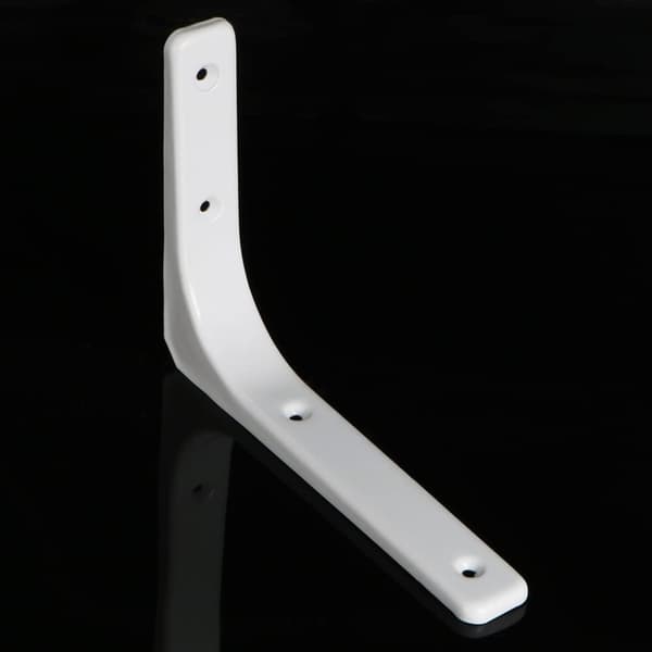 Shelf Bracket Angle Iron Shelf Support Wall Mounted 200mm*150mm, Metal Light White Finish, 4 Pcs