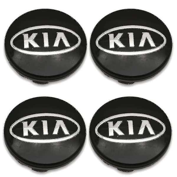 4-pakning Svarte Kia Bil Hjulsenterkapsler Navkopper