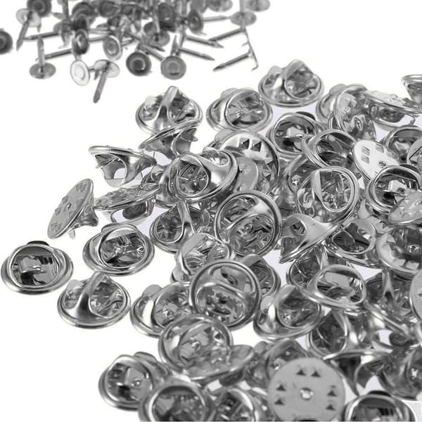100 par fjärilsnålar, kopplingsfästen, fjärilsklämmor, nålar, för gör-det-själv, slipsar, jackor, hattar, väskor (silver +