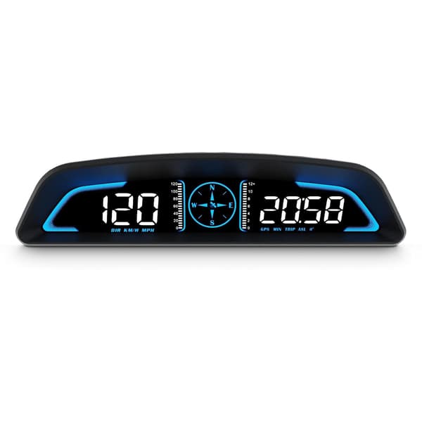 It includes a speedometer, satellite signal reception, and a head-up display, and is suitable for all vehicles.