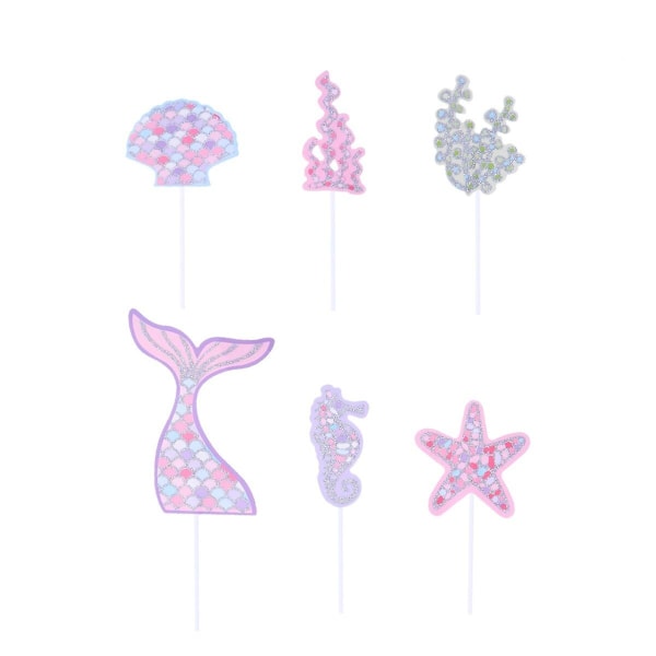 36 stk. Kake- og Muffins-Toppere med Havtema, Fruktpinner, Baby Shower, Bursdagsfest, Gaveartikler Silver