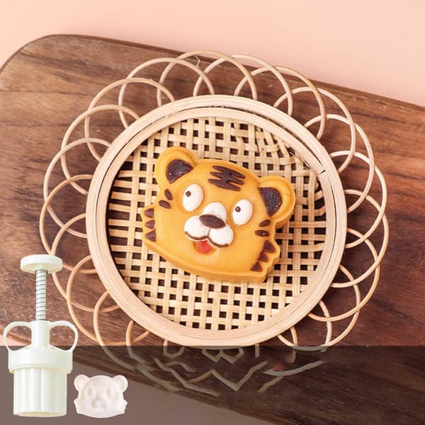 50g Månekageform Tegneserie Tigerformet DIY Bageforme Til Mid
