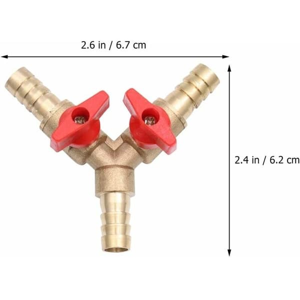 AIMOONSA Messing Y 3-veis avstengningsventil Kuleventil for drivstoffgassapparat 10 mm