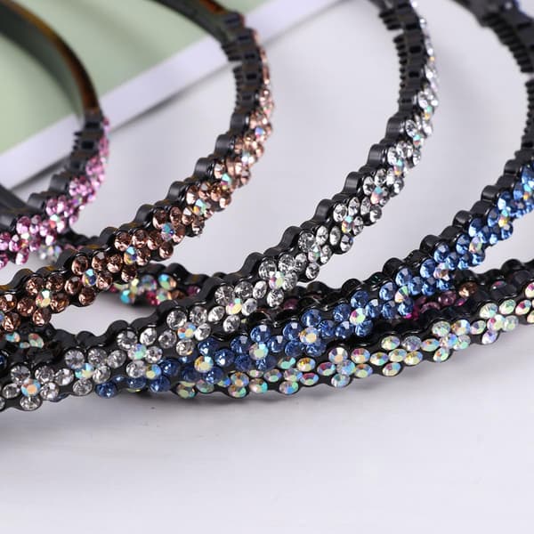 6 stk Rhinestone Pannebånd Hår Bøyle Plast Sklisikker for Kvinner