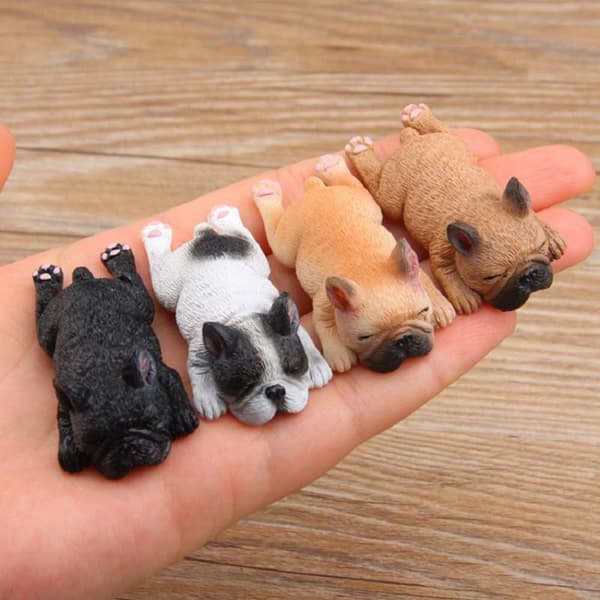 4-pack 3D kylskåpsmagnet Fransk sovande bulldog