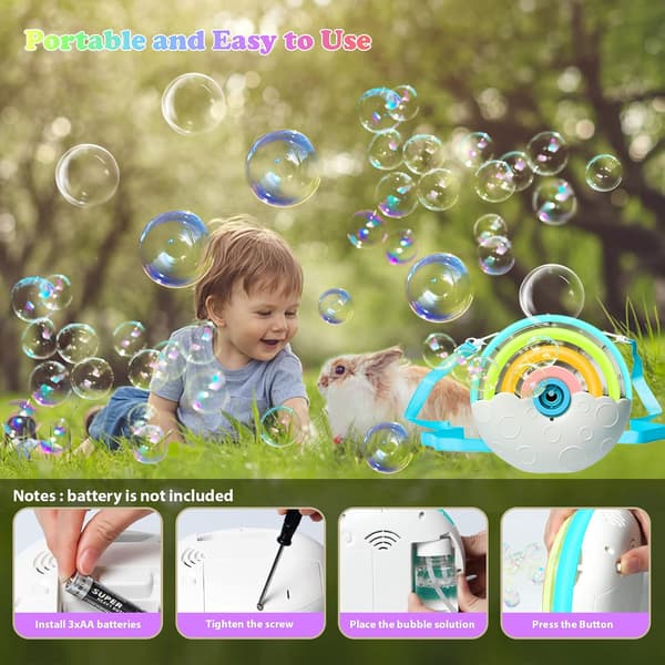 Bubble Machine, Automatisk Bubbelmaskin Min Tyst Design 2 Bubbellösningar Ingår