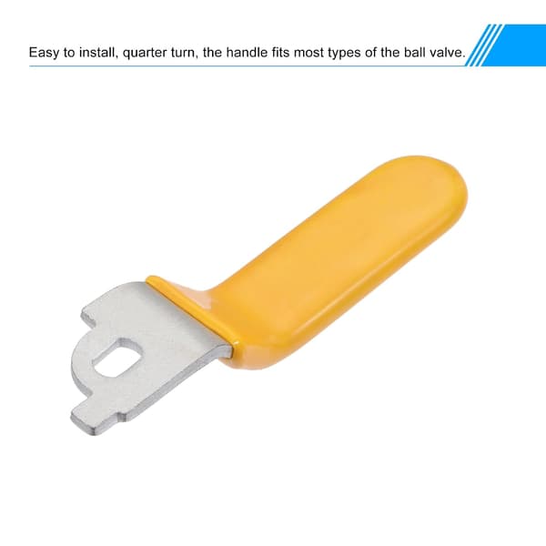 Lite spakhåndtak 2 tommer lengde jern forkrommet erstatning kvart omdreining med plastgrep gul for kuleventil size_name 76mm