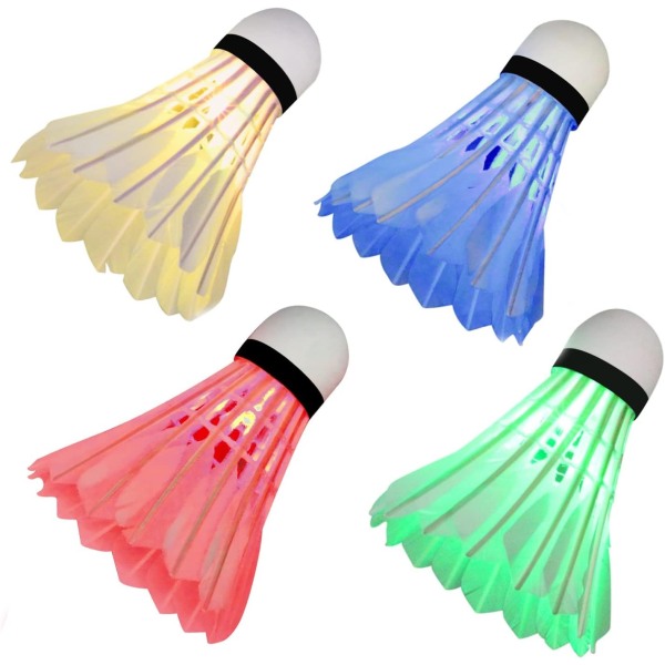 LED-badmintonfjärilar Dark Night Glow-belysning för utomhus- och inomhussportaktiviteter (Feather_4st)