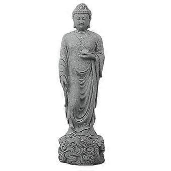 Liten Buddha-statue dekorasjon meditasjon stående hage kontor tempel