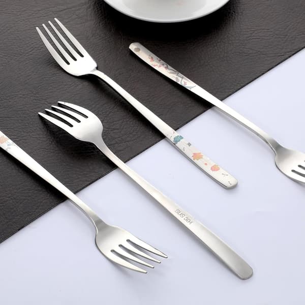 4 st 8\" koreanska gafflar 18/10 bestickgaffel för