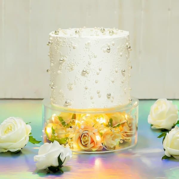 Round Clear Acrylic Fillable Cake Display Board Cake Edge Smoother Scraper Decor Baking Tools Party Wedding Cake Stand Tools
