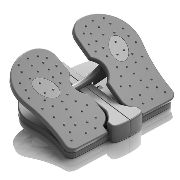 Reinforced Nylon Mini Stepper Machine Silent Foldable Under Desk Leg Exerciser Gray Free Size