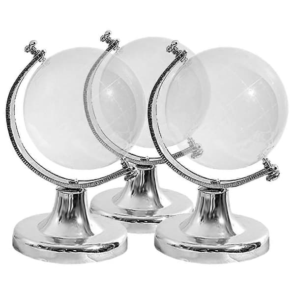 Crystal Globe Desktop Globe Model for Decoration 3pcs Transparent Ornaments [DB]