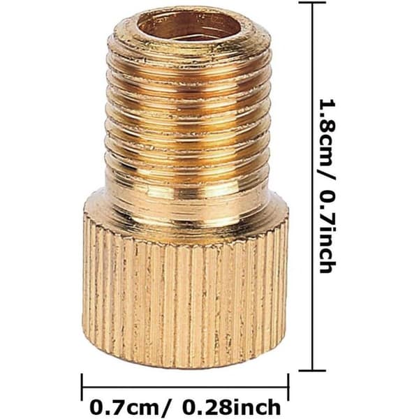10 stk. ventiladapter - Presta Schrader ventiladapter til cykler - med tætningsring - messing - total længde ca. 1,5 cm