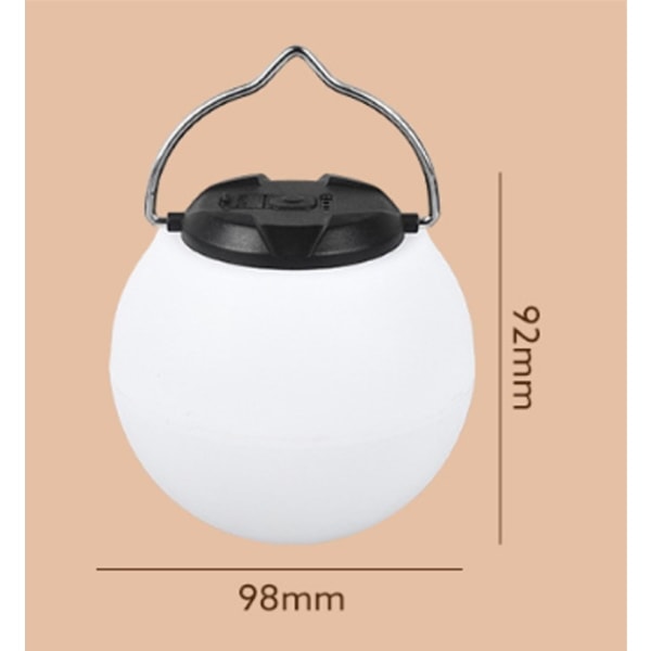 (Rund) Genopladelig Campinglampe, Genopladelig LED Campinglampe - Justerbar Lysstyrke 3 Tilstande