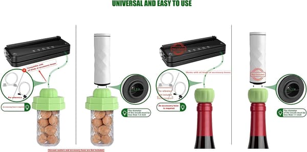 4-pack Universal Vakuumförslutare för Masonburkar och Vakuumvinflaskor