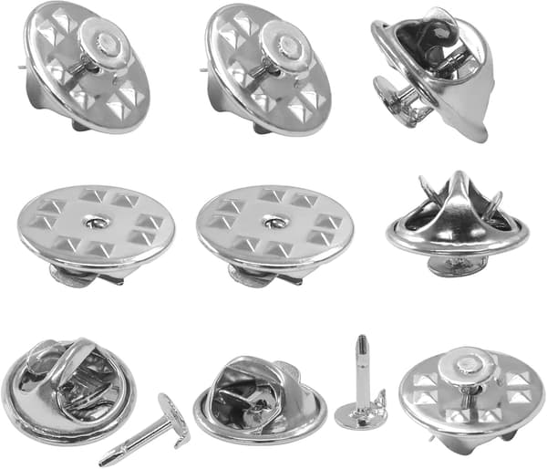 120 par sommerfuglkoblingsrygger for slipsnåler - 8x4mm blanke håndverkspinner erstatning sølv sølv 4mm silver