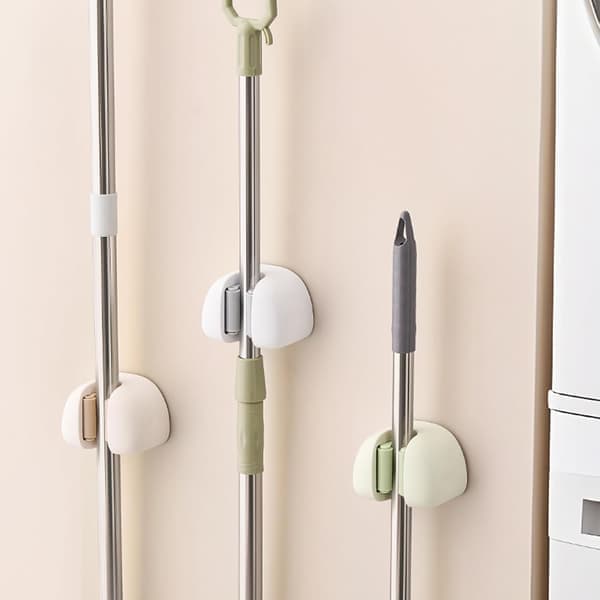 Strong Suction Cup Mop and Broom Holder - Easy Install Tool Holder and Storage Organizer for Bathroom and Kitchen [Ho]