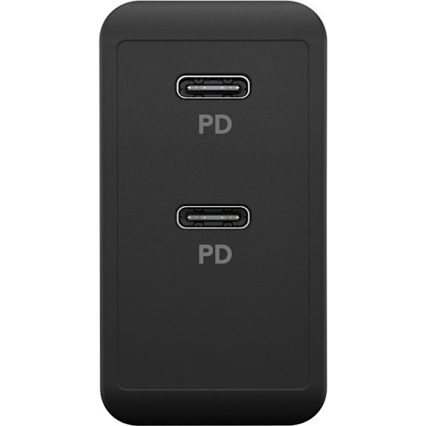 USB-C™ PD dobbelt hurtigoplader (36 W) sort Svart