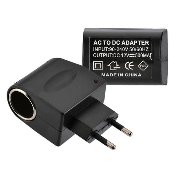 AC 220V til DC 12V Adapter Bil Cigarettænder Konverter Stik Sikker Strøm
