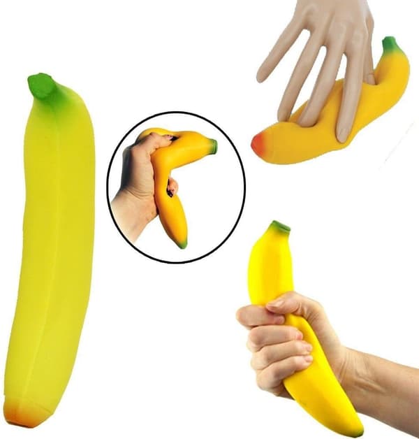 Tobar 30232 Squishy Banan 1 stk, gul, liten