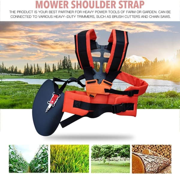 Adjustable Harness, Practical and Comfortable Shoulder Harness for Brush Cutter Lawn Mower Garden Machine Accessories