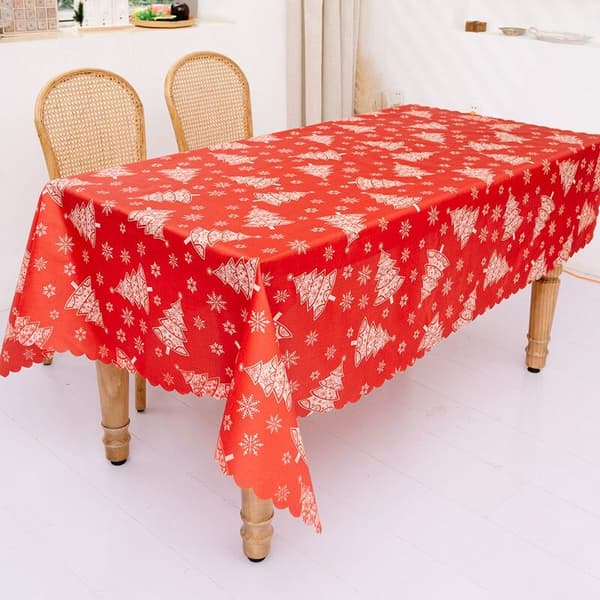 Julduk, Jultryckt Bordsduk, Rektangulär Bordsduk för kök, 142 cm x 178 cm, C